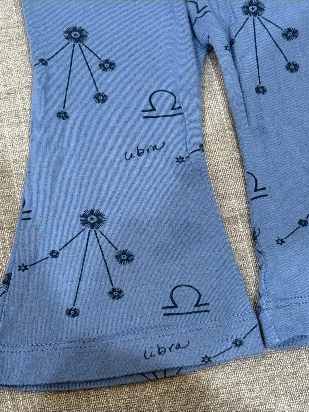 kate quinn Blue Toddler Bamboo Top with Small Black Floral Print